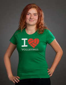 Dámské sportovní tričko Volejbal srdce
