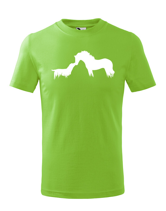 Dětské tričko s potiskem koně a psa - skvělý dárek pro milovníky zvířat
