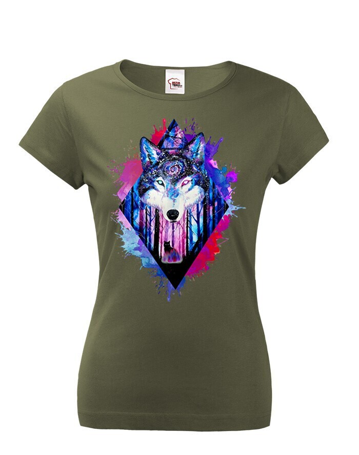 Dámské tričko s potiskem vlka - originální tričko s potiskem vlka