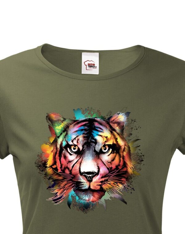 Dámské tričko s potiskem Duhového tygra