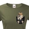 Dámské tričko pro pejskařky s Pomeranianem v kapsičce - kvalitní tisk