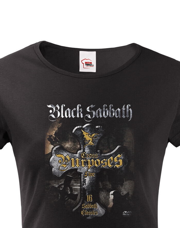 Dámské tričko s potiskem metalové kapely Black Sabbath - parádní tričko s kvalitním potiskem
