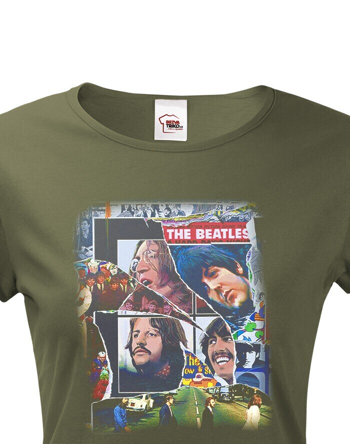 Dámské tričko s potiskem rockové kapely The Beatles 2 - parádní tričko s kvalitním potiskem