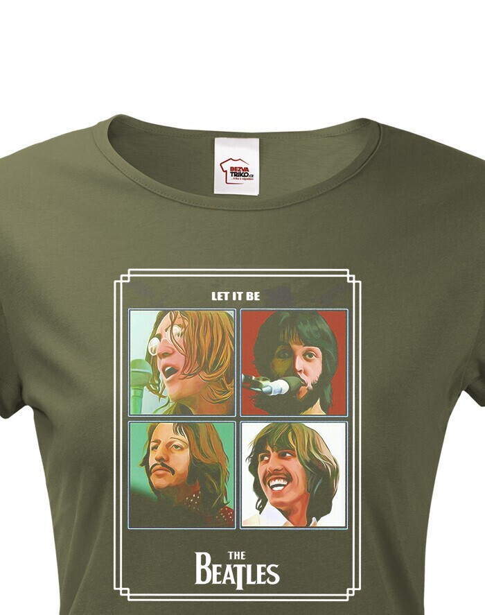 Dámské tričko s potiskem rockové kapely The Beatles  - parádní tričko s kvalitním potiskem
