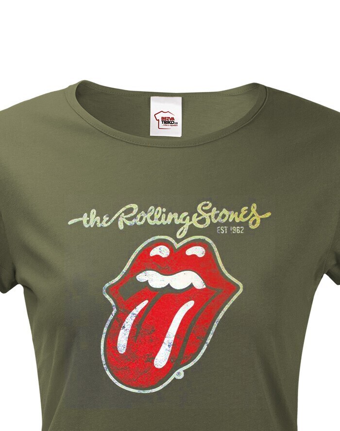 Dámské tričko s potiskem rockové kapely The Rolling Stones - parádní tričko s kvalitním potiskem