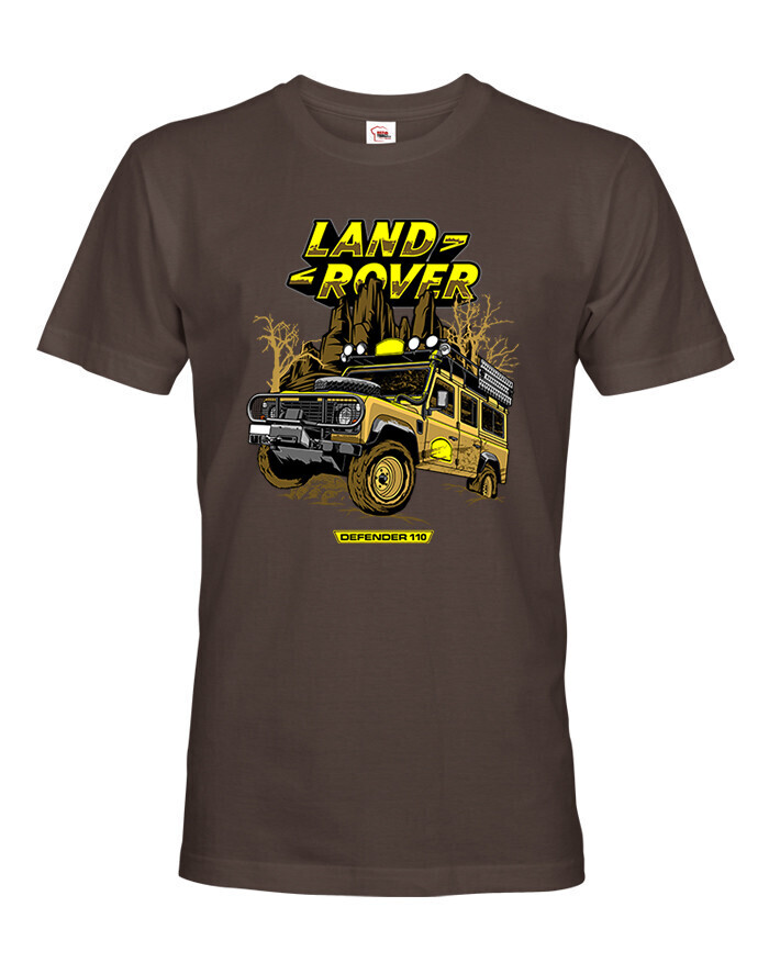 Pánské tričko s potiskem Land Rover Camel  - tričko pro milovníky aut