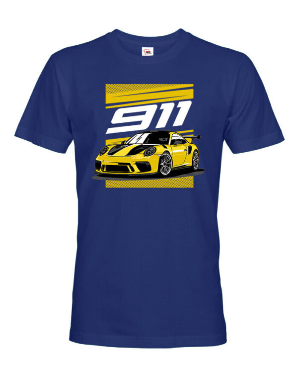 Pánské tričko s potiskem Porsche 911 GT3 RS yellow -  tričko pro milovníky aut