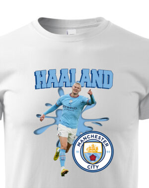 Dětské tričko s potiskem Erling Braut Haaland - Manchester city -  pánské tričko pro milovníky fotbalu. Vtipná a originální pánská a dámská trička s potiskem levně. Levná trička s MEME potiskem.