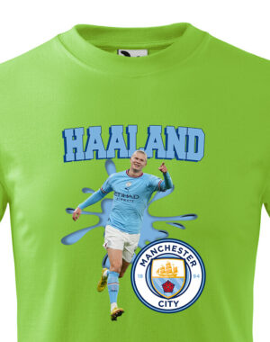 Dětské tričko s potiskem Erling Braut Haaland - Manchester city -  pánské tričko pro milovníky fotbalu. Vtipná a originální pánská a dámská trička s potiskem levně. Levná trička s MEME potiskem.